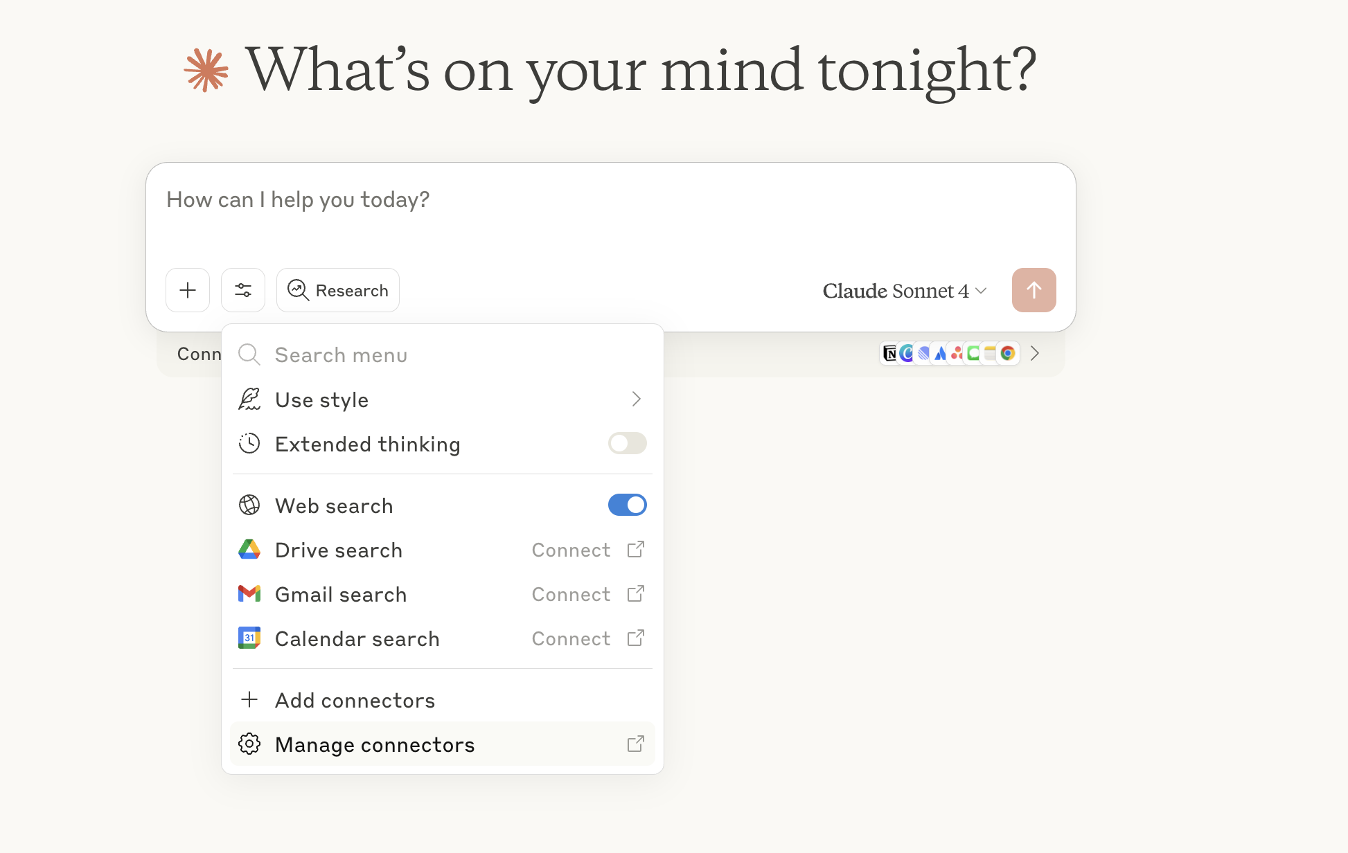 Manage connectorsをクリック